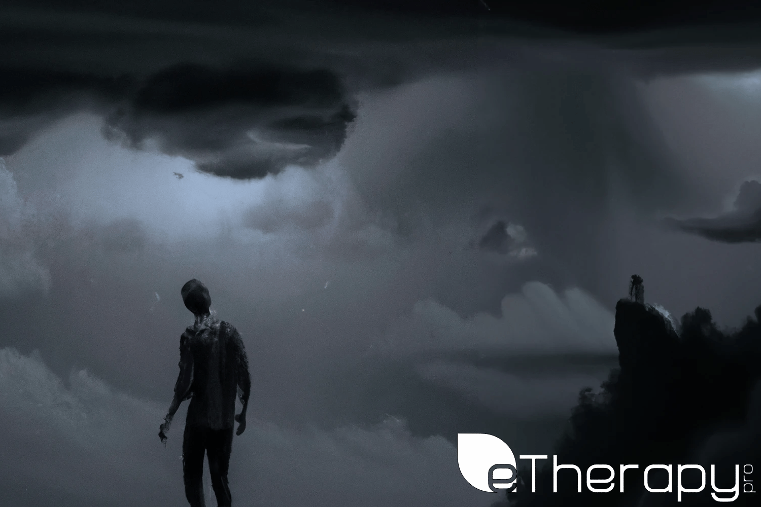 A lone figure stands on the edge of a cliff - how can you cope with sudden depression and anxiety
