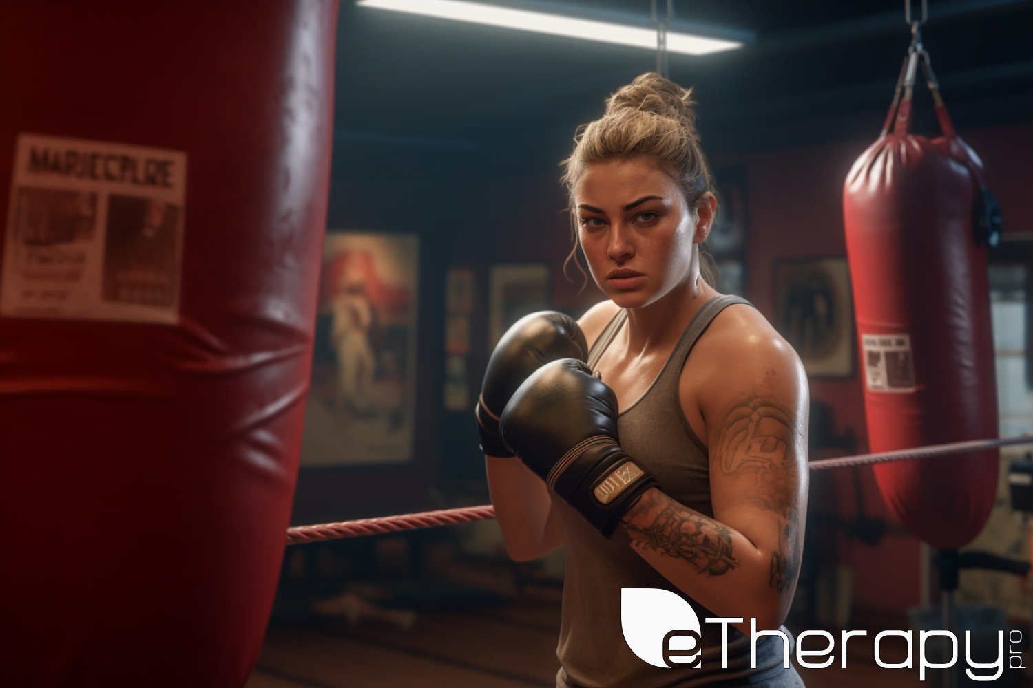 A slightly overweight woman in a boxing gym - Do I have anger issues